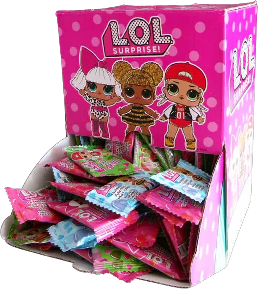 L.O.L. Surprise! Chewy Candy Strips product and display box